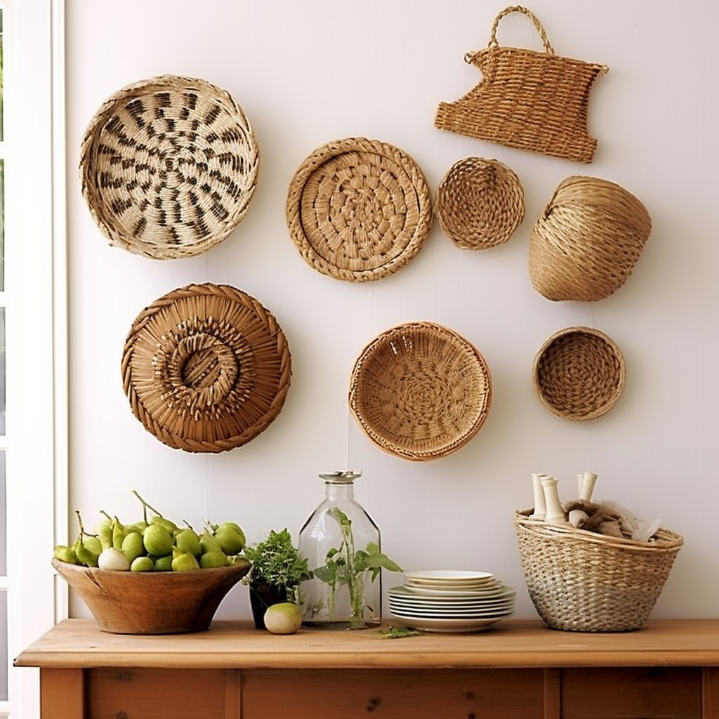 Basket Wall for Texture and Warmth - Modern Kitchen Wall Decor