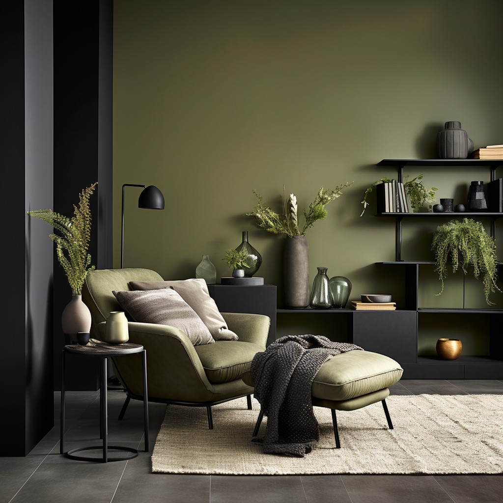 Black Contrast Colour for Olive Green Shades of Olive Green