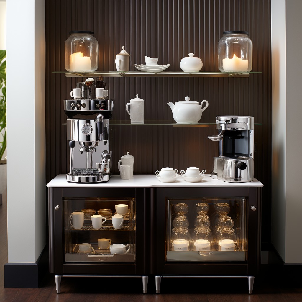 Blend  Modern With Vintage - Home Coffee Station Design
