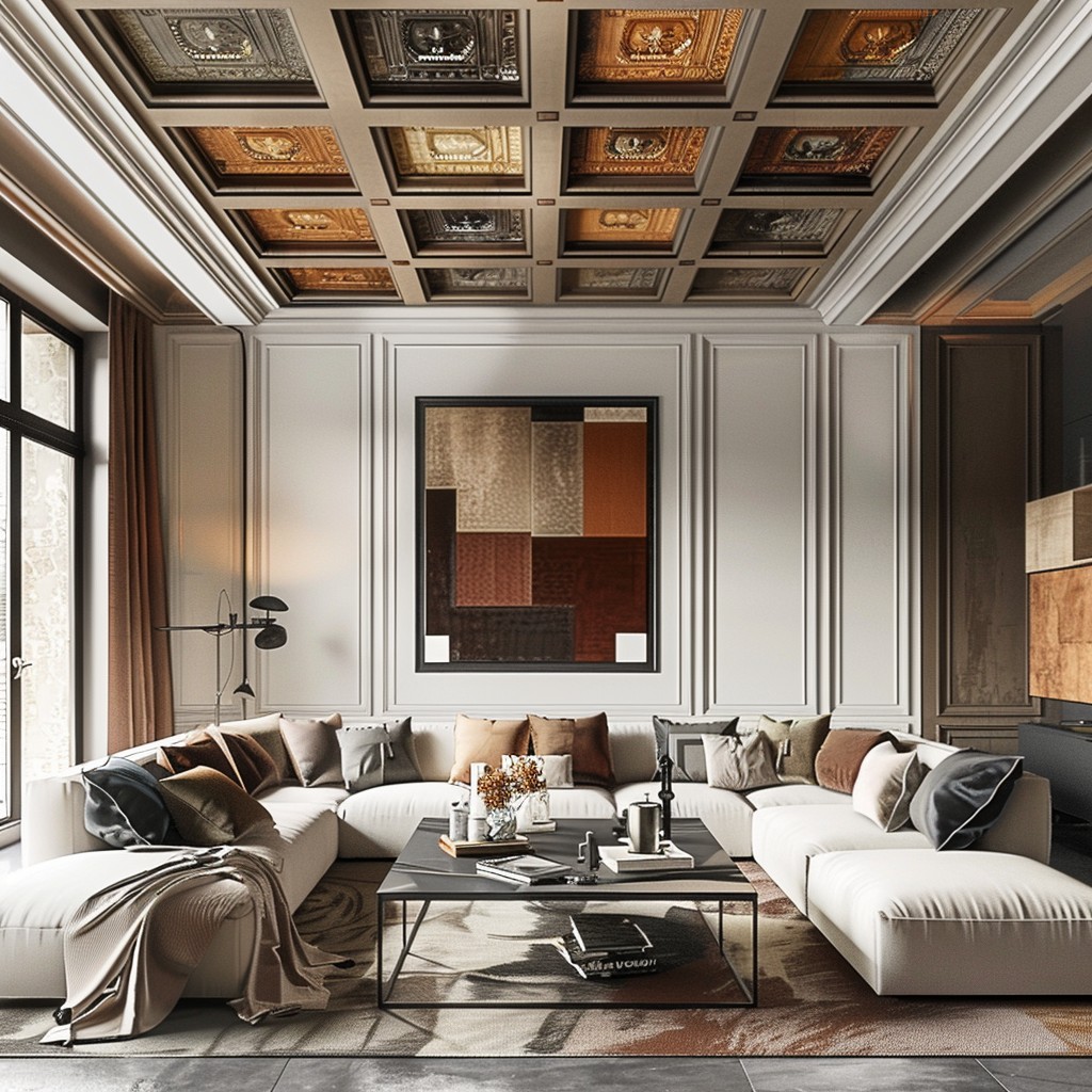 Blending with Architectural Styles Coffered Ceiling Detail