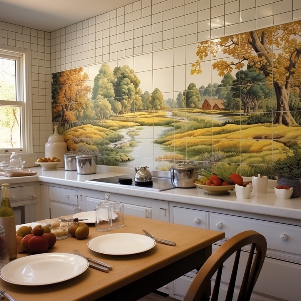 Ceramic Tile Murals for Artistic Flair - Kitchen Wall Art And Decor