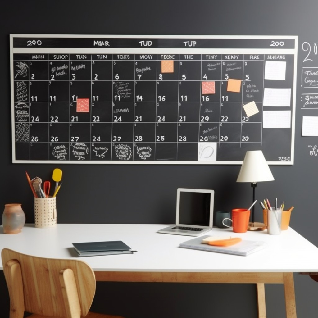 Chalkboard Wall Calendar - Chalk Wall Paint Colors