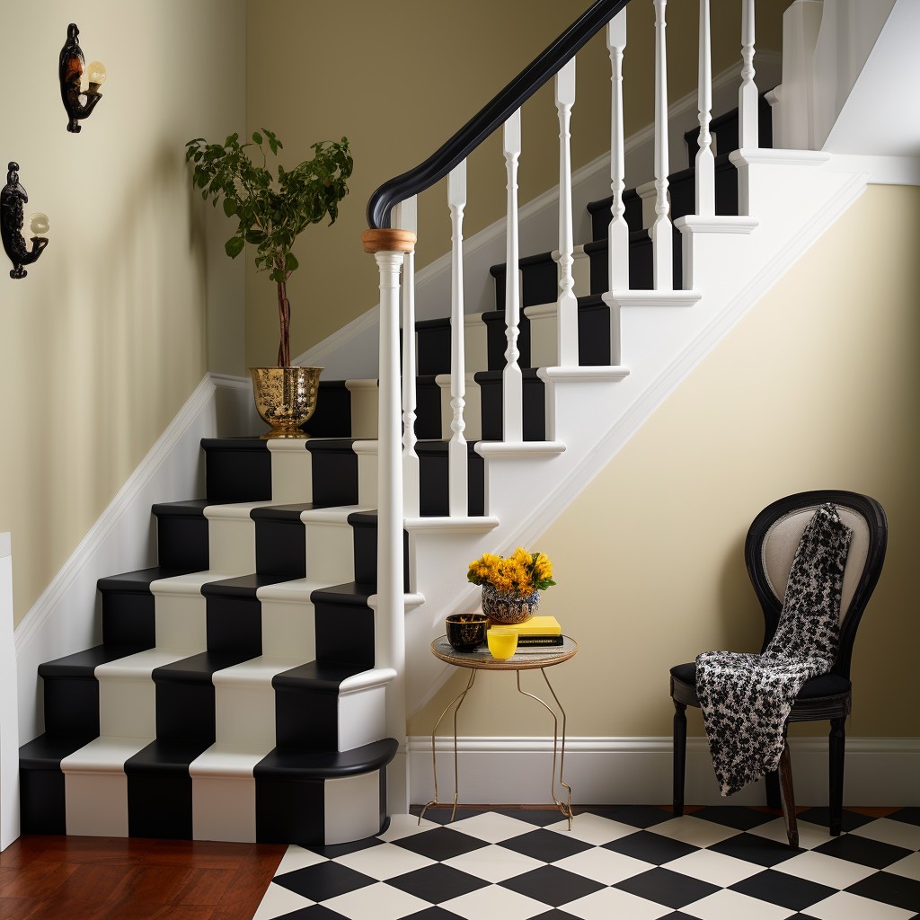 Checkerboard Chic - Simple Railing Design For Stairs