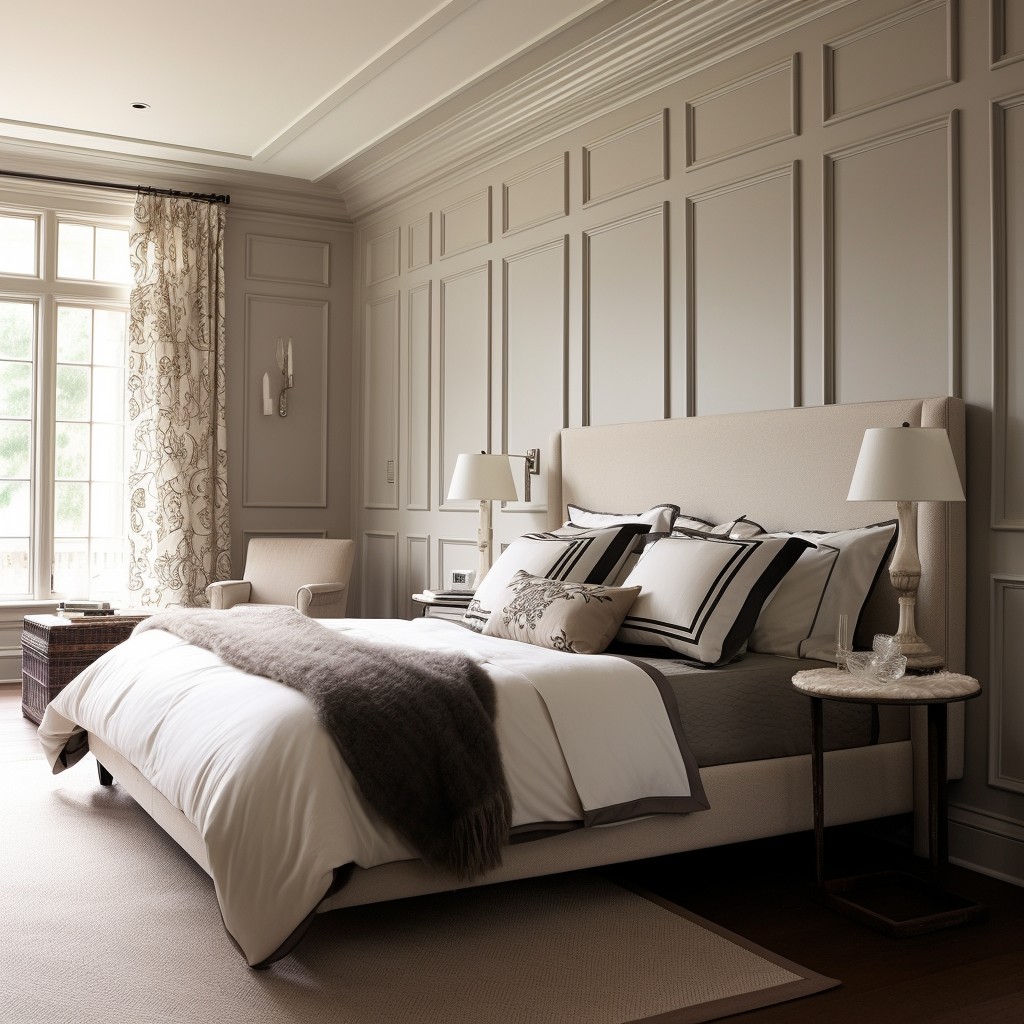 Chic Wallpanelling Design - Modern Warm Cozy Bedroom