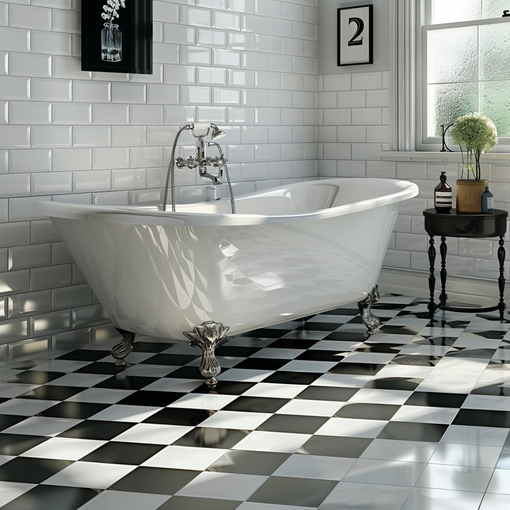 Classic Checkerboard - Toilet Flooring