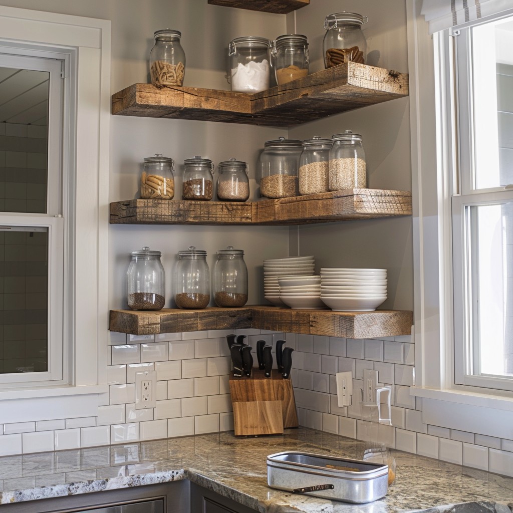 Corner Shelves - Modern Small Kitchen Ideas