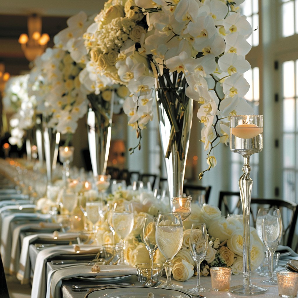 Create Height and Drama with Tall Centrepieces - Modern Dining Room Table Decor