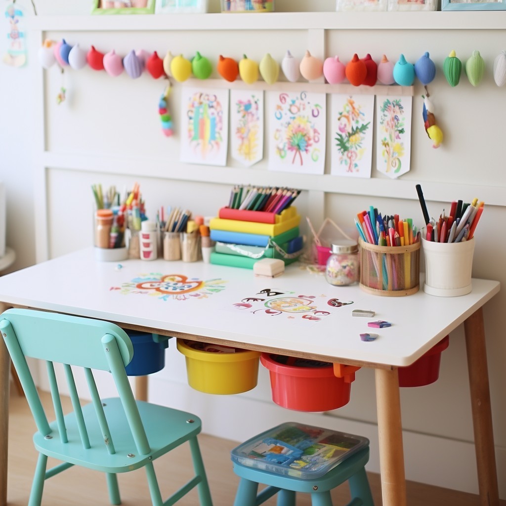 DIY Craft Station - Kids Play Room Ideas