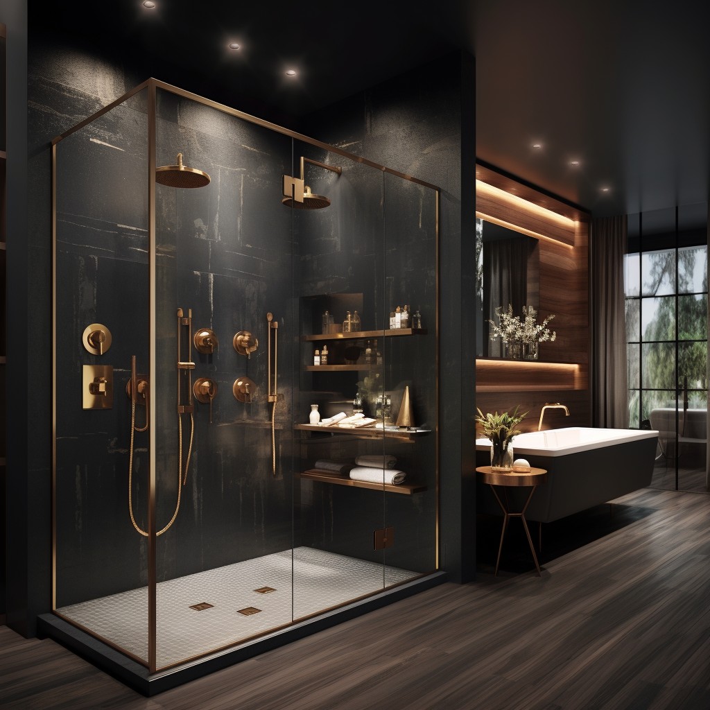Dramatic - Master Bathroom Walk In Shower Ideas