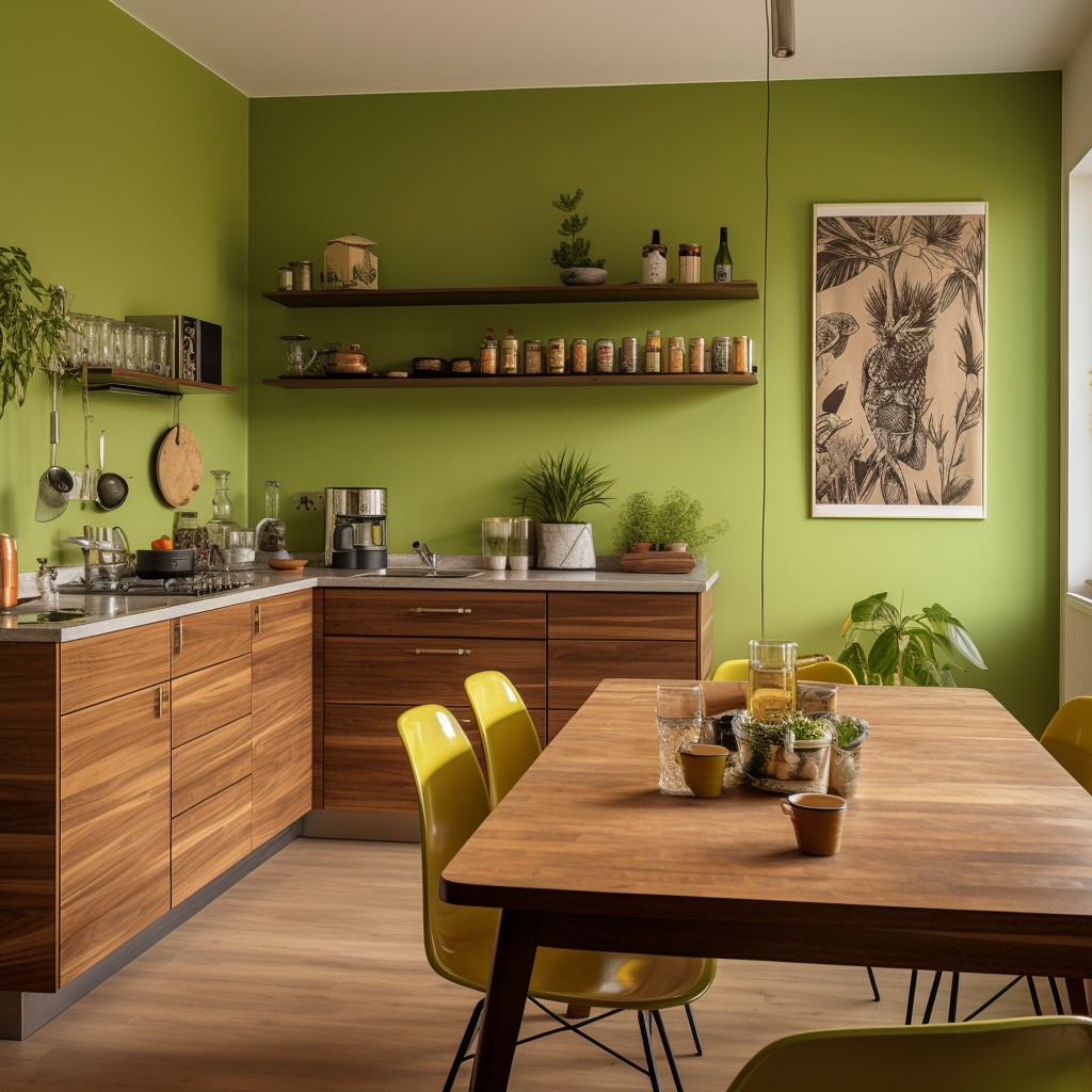 Earthy Elegance - Parrot Green Colour Combination For Wall