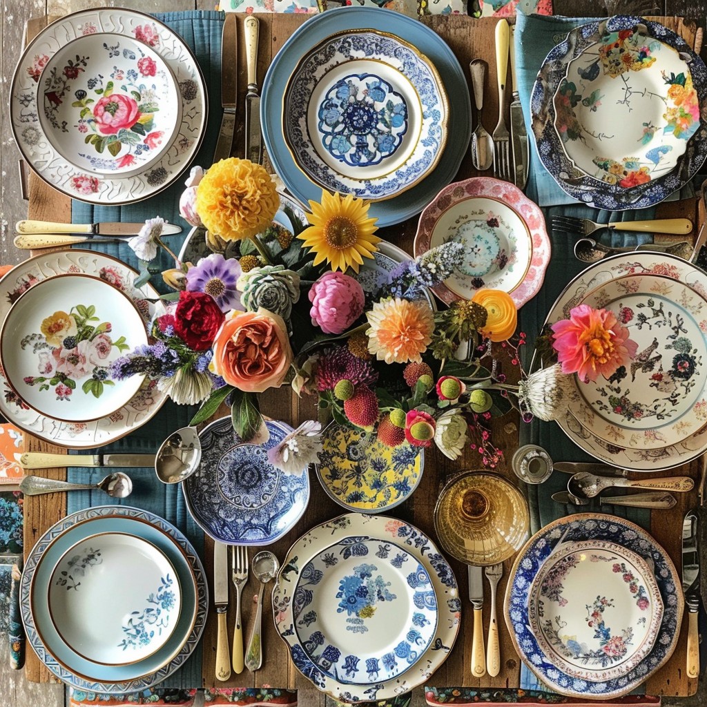 Eclectic Tableware - How To Decorate Dining Table