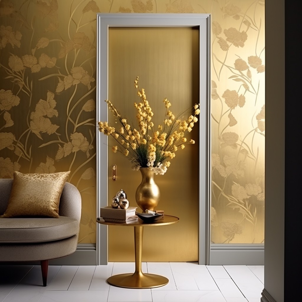 Embrace the Uniqueness of Metallic Magic - Wallpaper In The Hallway