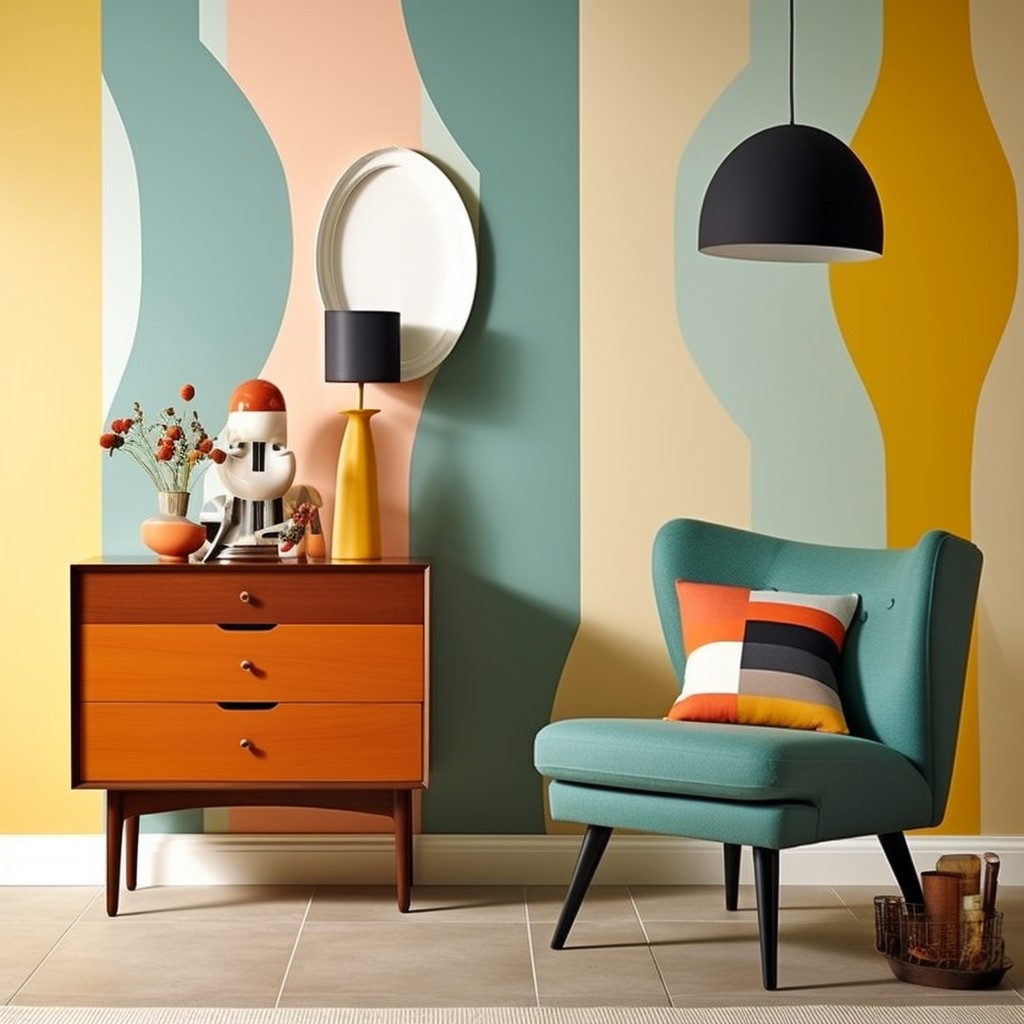 Energise Your Space with Retro Revival - Neutral Hallway Wallpaper