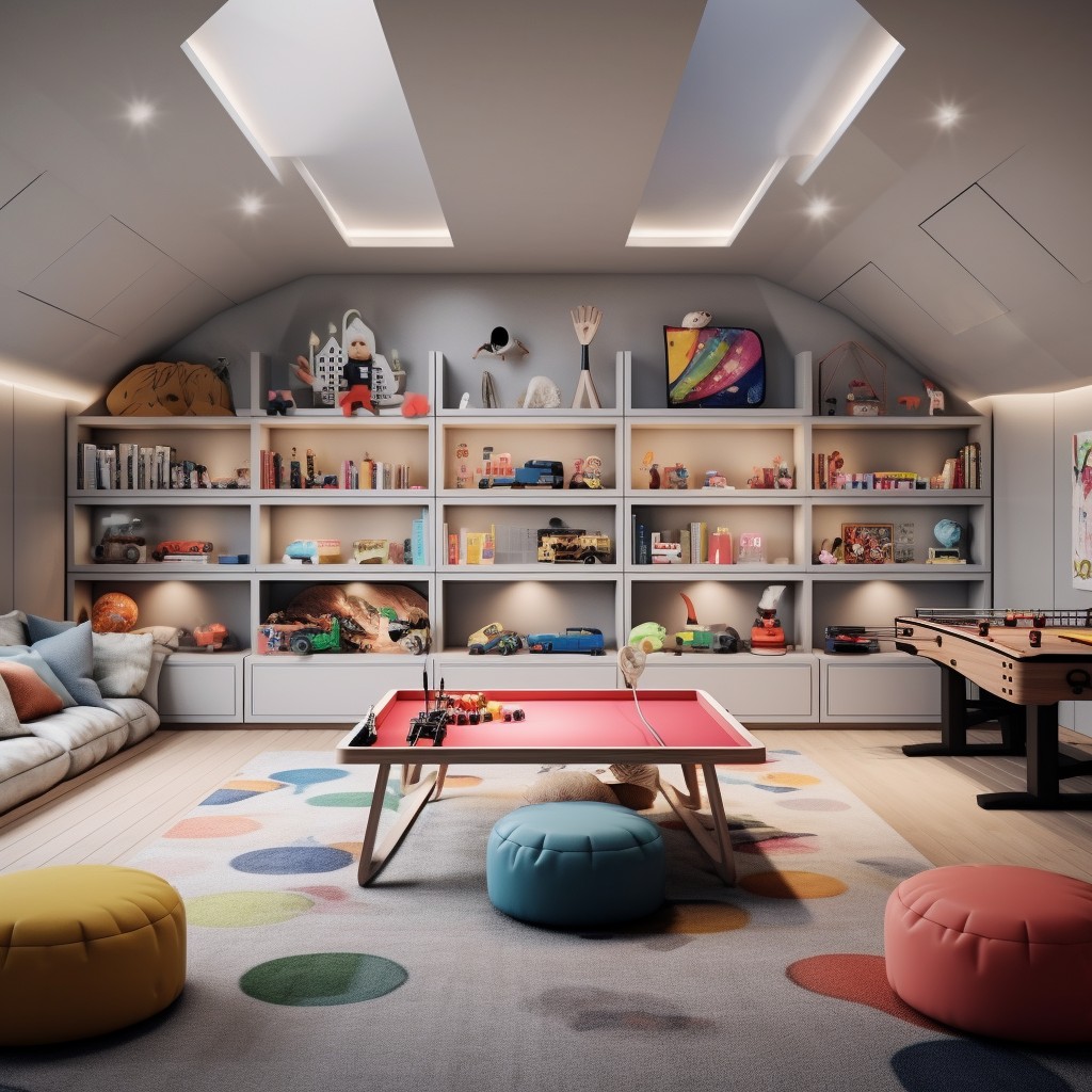 Floor-to-Ceiling Storage Solutions - Modern Game Room