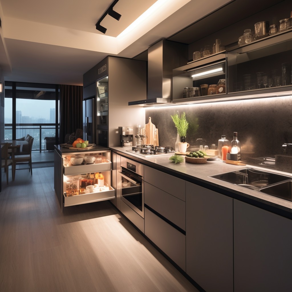Functional Kitchen Layout - Flat Interior Design Ideas
