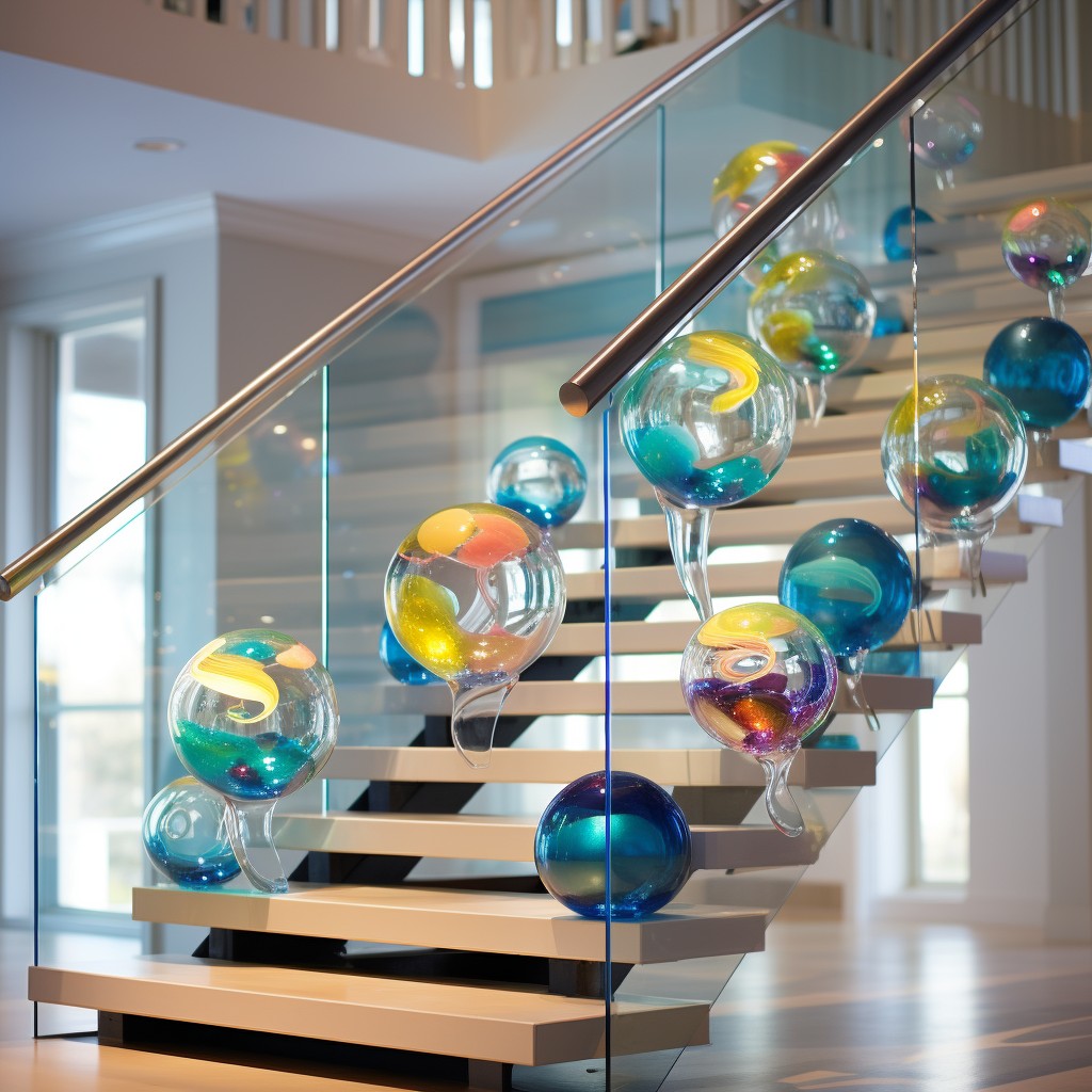 Futuristic Glass Spheres - Stair Railing Design