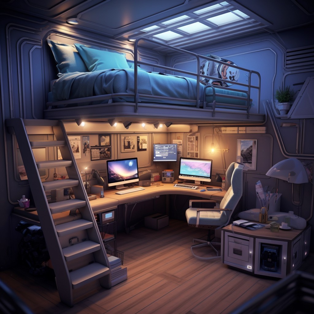 Gaming Nook - Bunk Bed Design Ideas