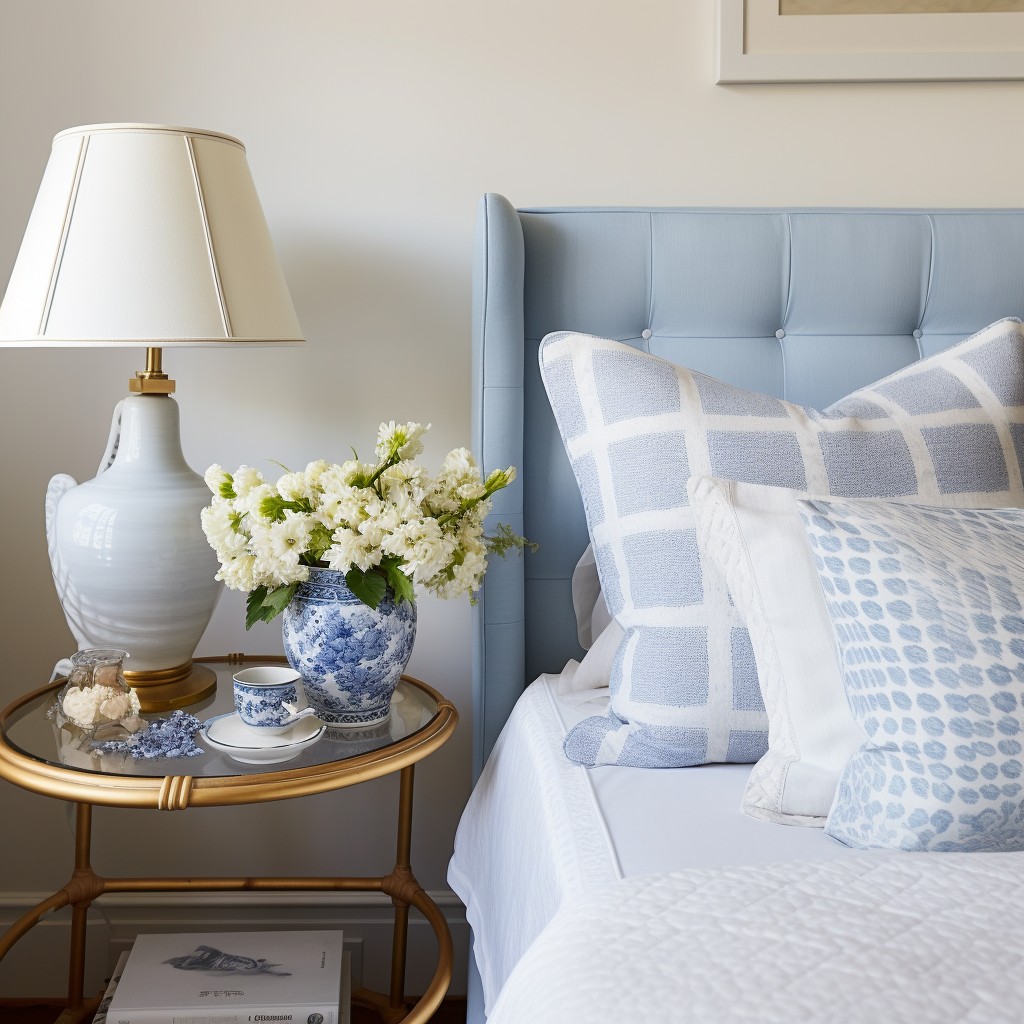 Guest Room Grace - Elegant Blue And White Bedroom