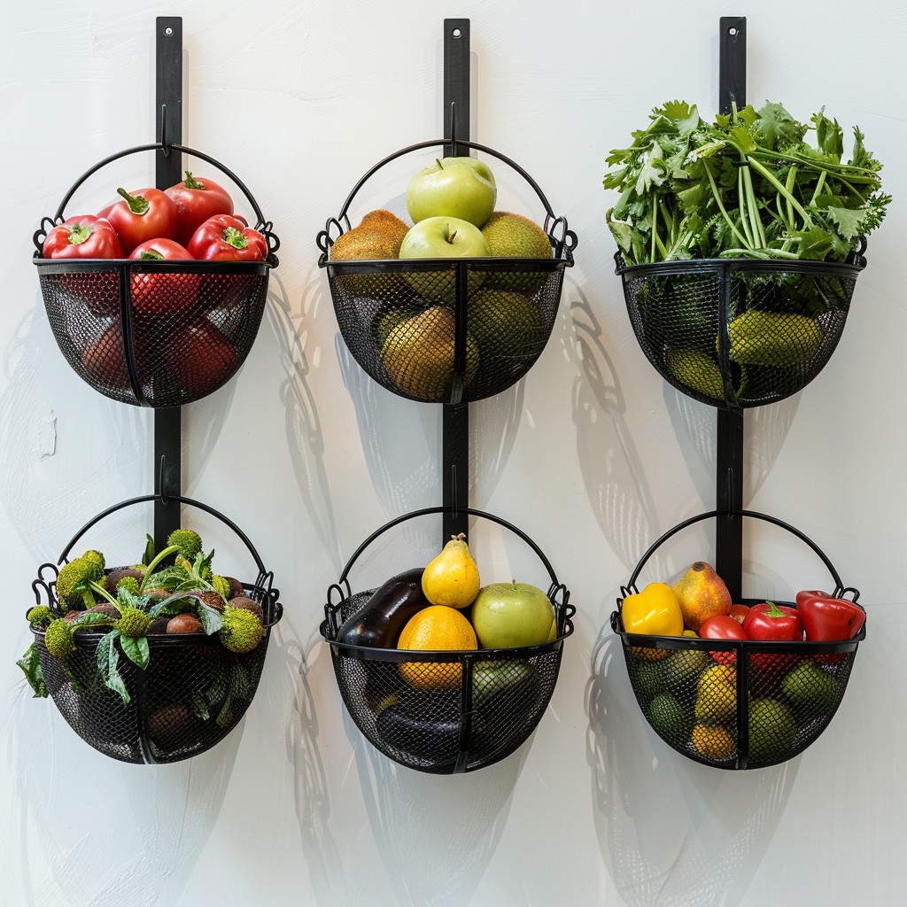 Hang Fruit Baskets Like Decor - Kitchen Cabinet Storage Design Ideas