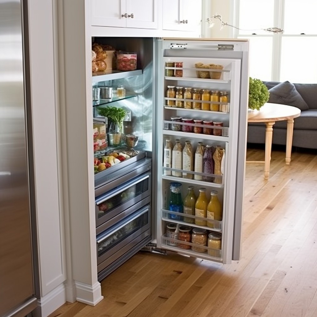 Hidden Refrigerator Pantry Kitchen Wall Storage Ideas