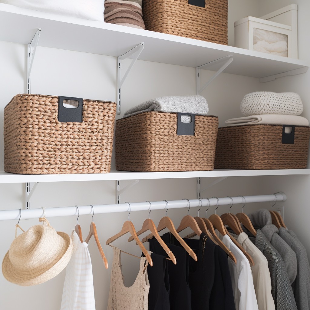 Include Shelf Baskets - Small Closet Layout