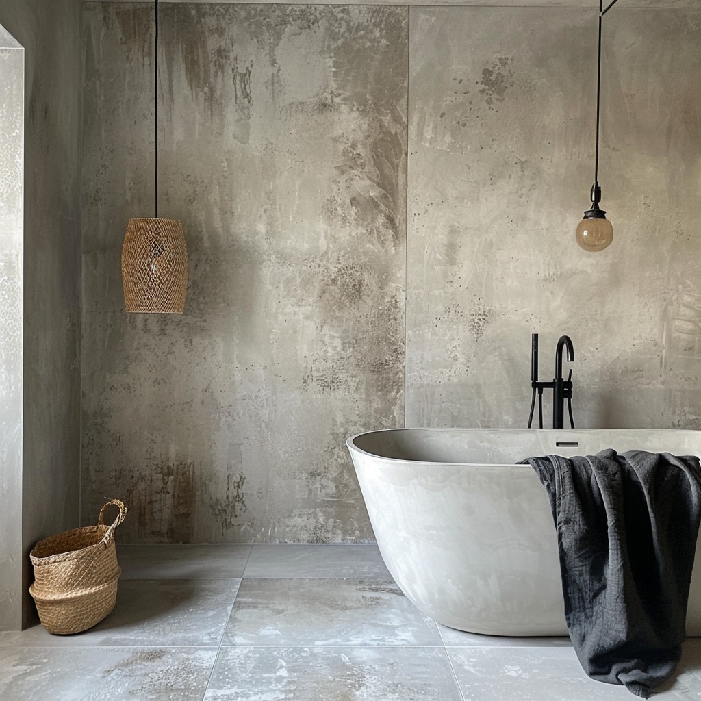 Industrial-Inspired Concrete - Bathroom Flooring