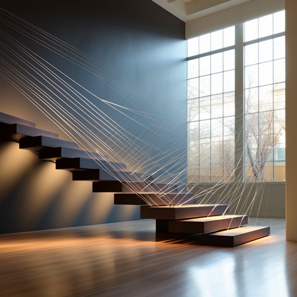 Invisible Wire Illusion - Stair Handrail Ideas