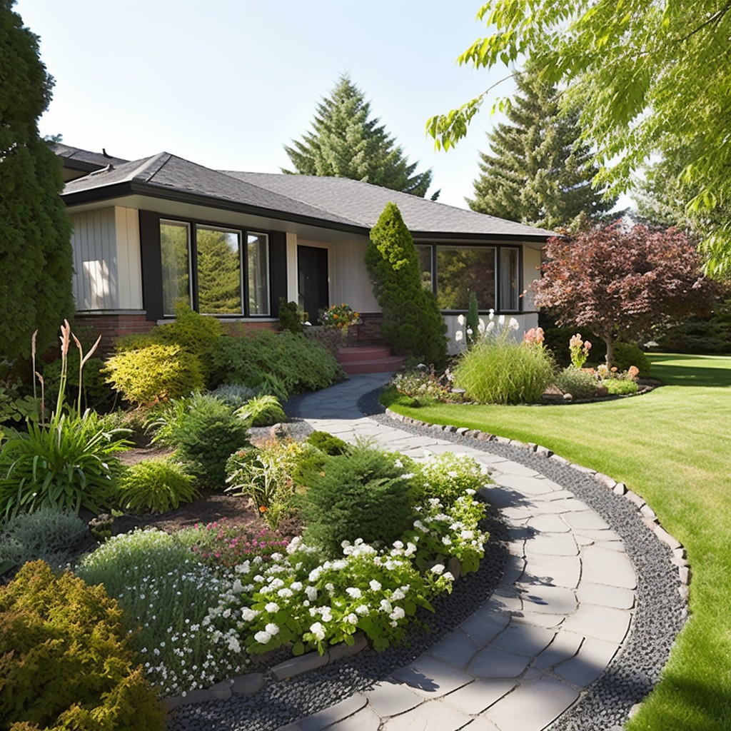 Inviting Walkway Front Yard Landscaping Ideas