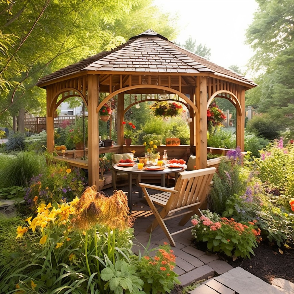 Kitchen Garden Wooden Gazebo Ideas