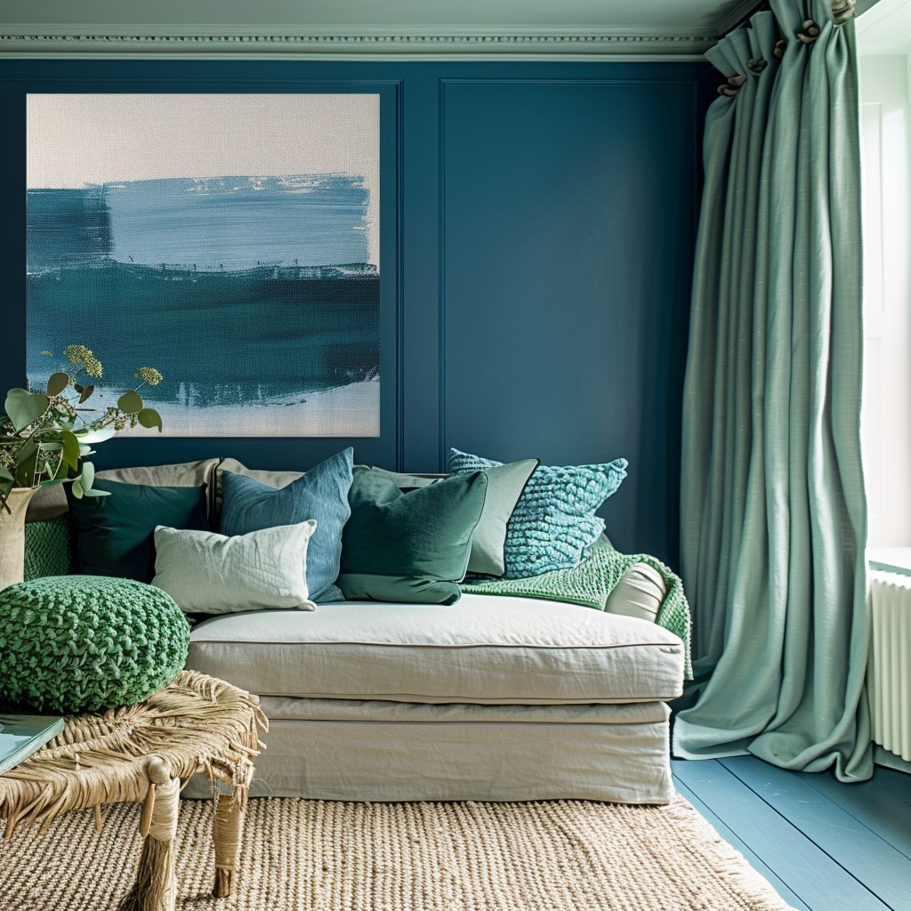Layering for Depth - Blue And Green Combination Wall Paint