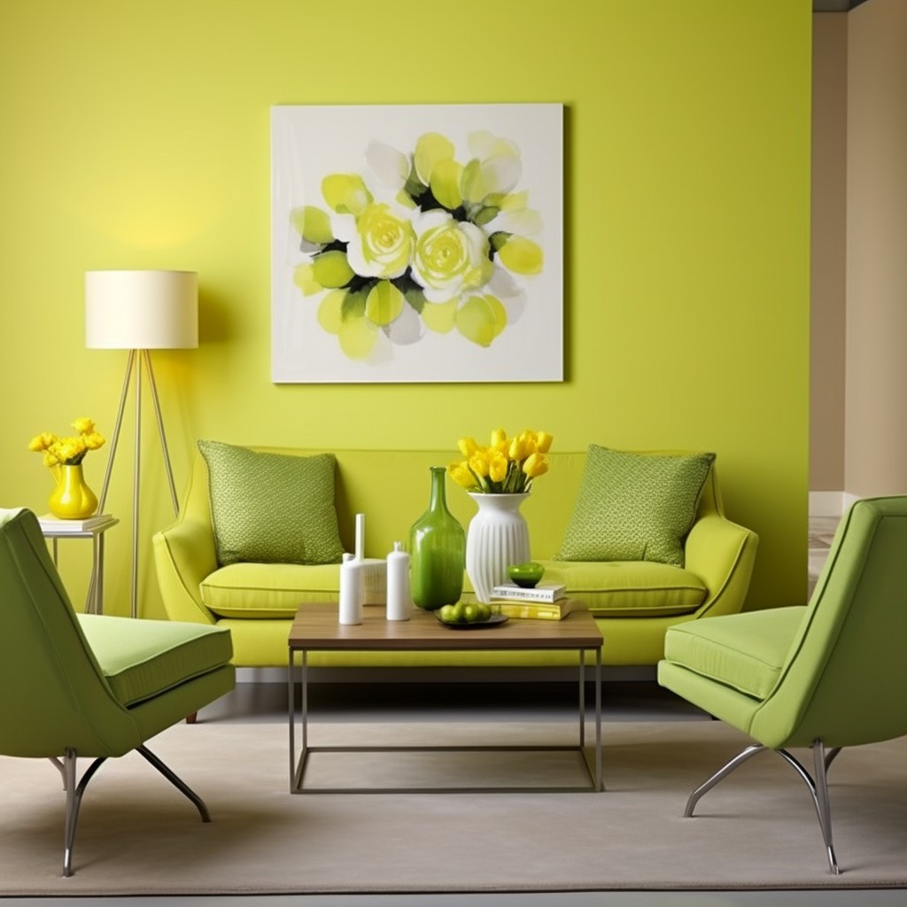 Lime Green and Lemonade Yellow Color Combination for Wall Paint