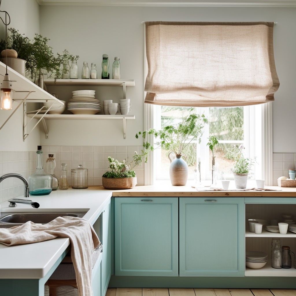 Linen for A Laid Back Look  Kitchen Window Curtain Ideas