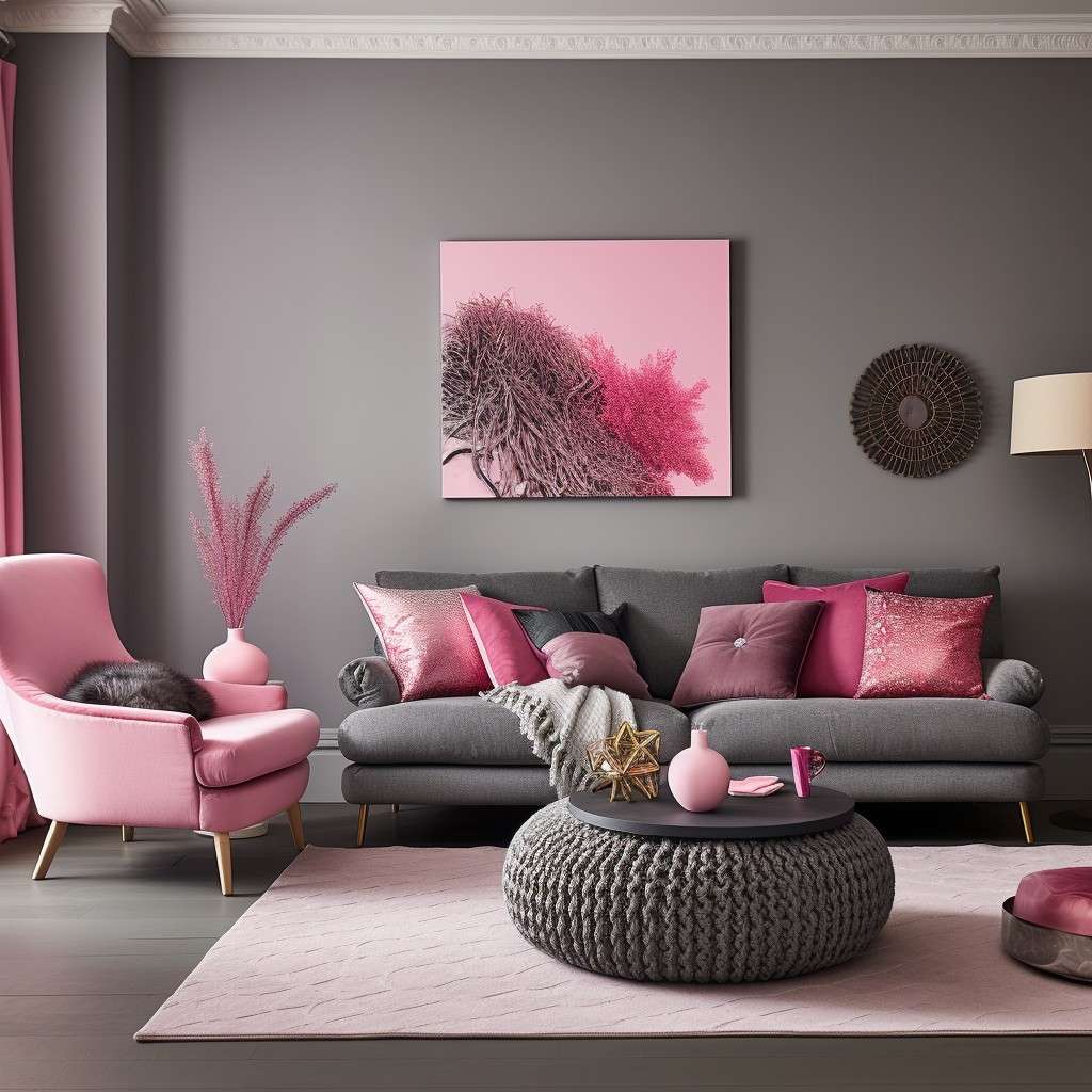 Magenta Pink and Grey Combination Room