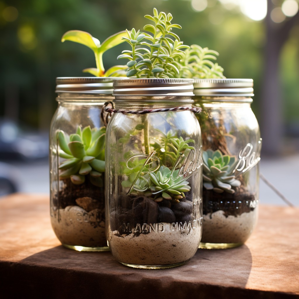 Mason Jar Planters- Small Home Garden Ideas