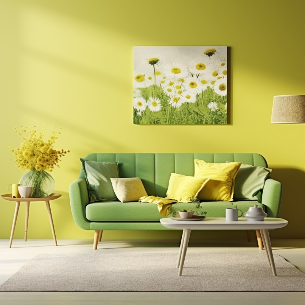 Meadow Green and Sunshine Yellow and Green Combination Wall
