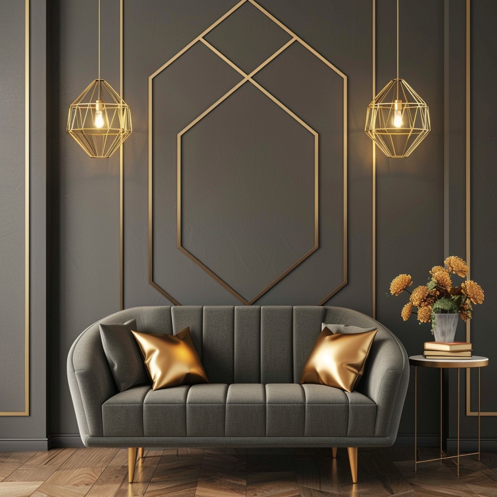 Metallic Accents for a Touch of Glamour - Different Wall Painting