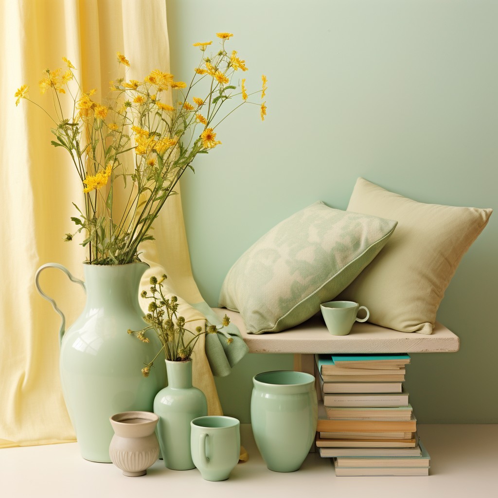 Mint Green and Honey Yellow Color for Wall