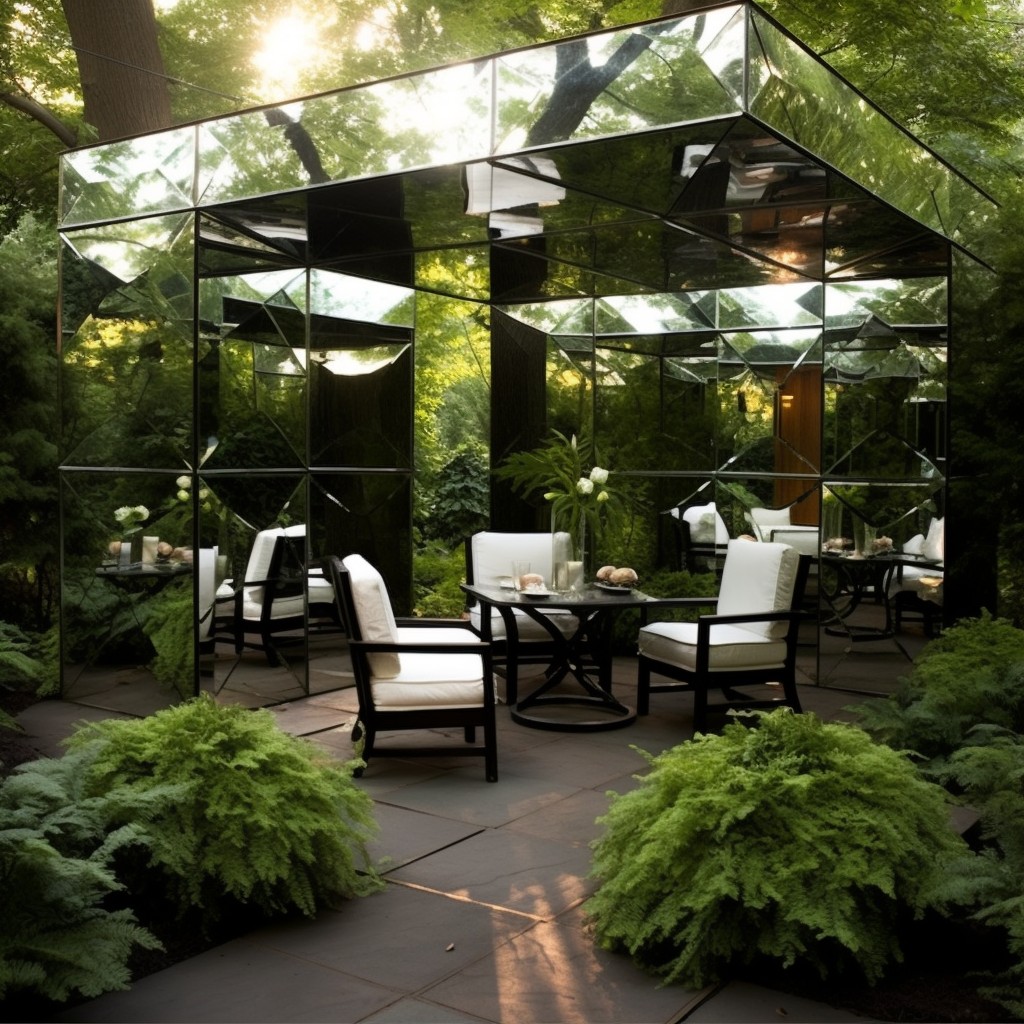 Mirror-Clad Mirage Gazebo Interior Ideas