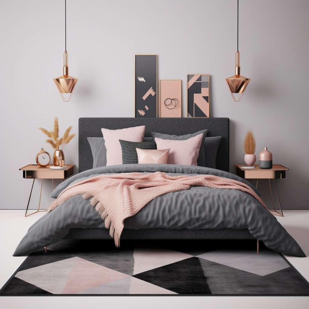 Blush and Grey Bedroom Colour Scheme
