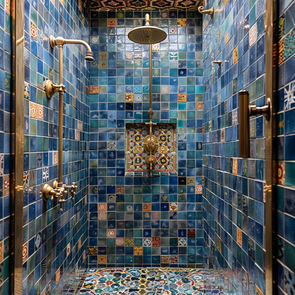 Moroccan Tile Walk-In - Shower Design