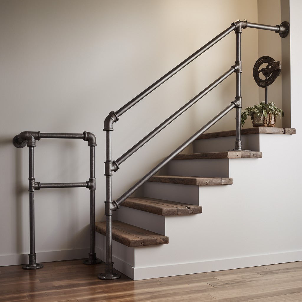 Multi-Functional Industrial Pipe - Contemporary Stair Railing
