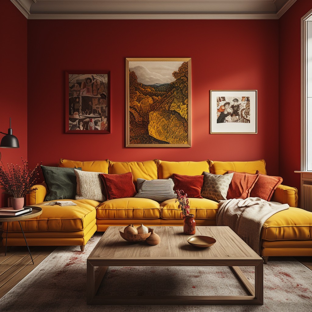 Mustard Yellow - Red Color Combination
