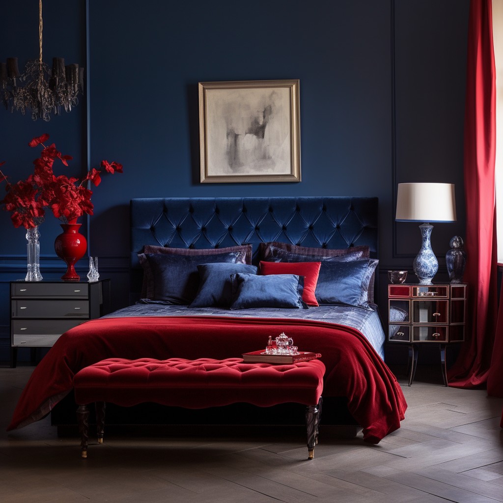 Navy Blue - Red Combination Colours