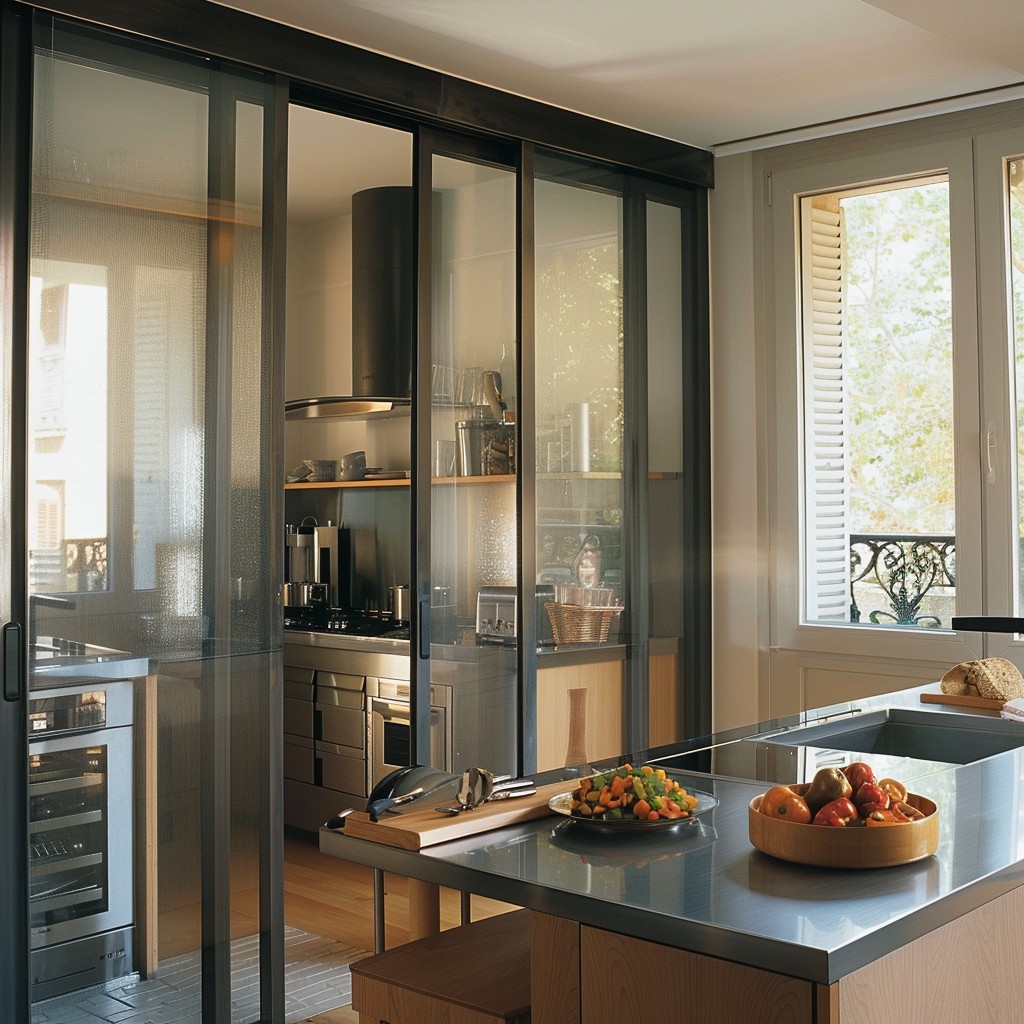 Opt for Sliding Doors - Small Space Simple Kitchen Design