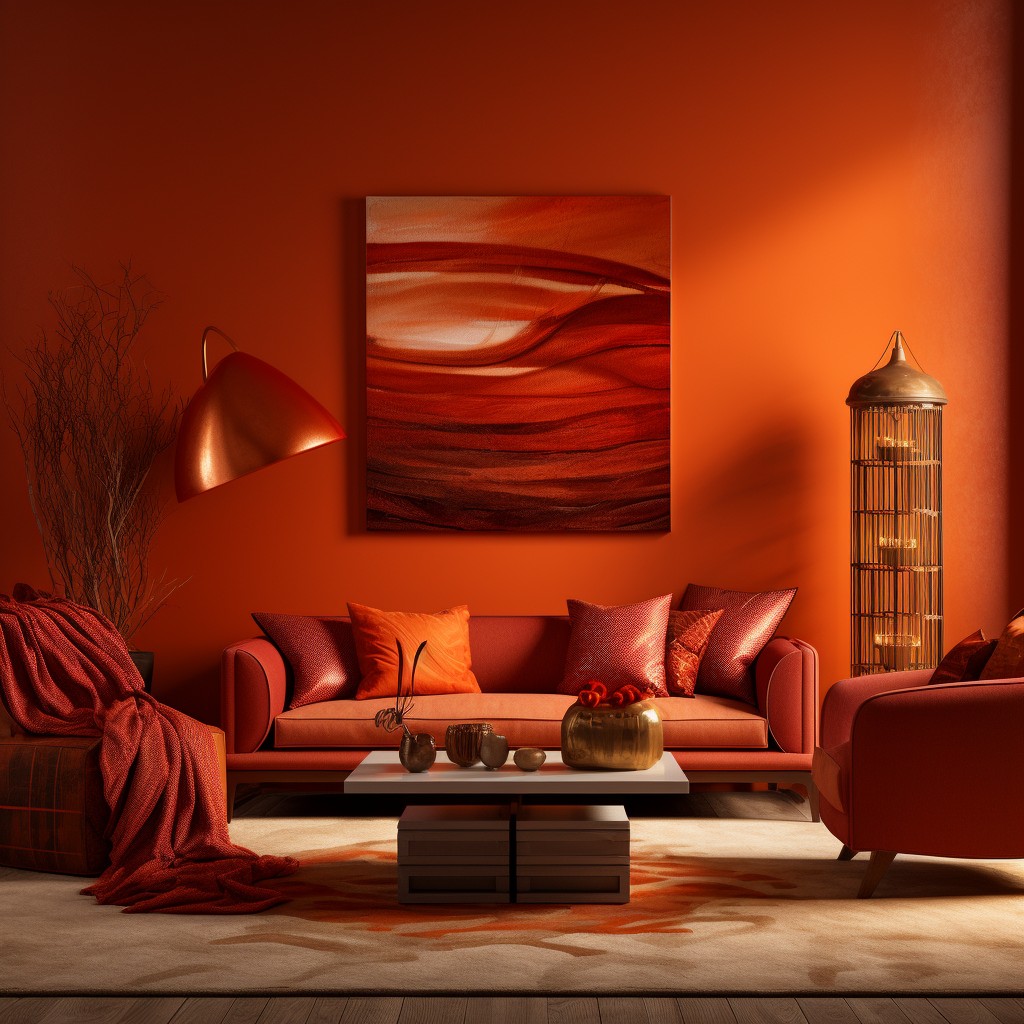 Orange - Red Color Combination For Wall
