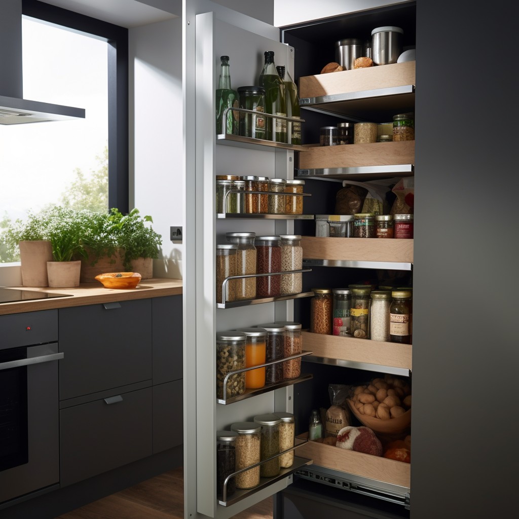 Pull-Out Pantry Shelving Kitchen Storage Design