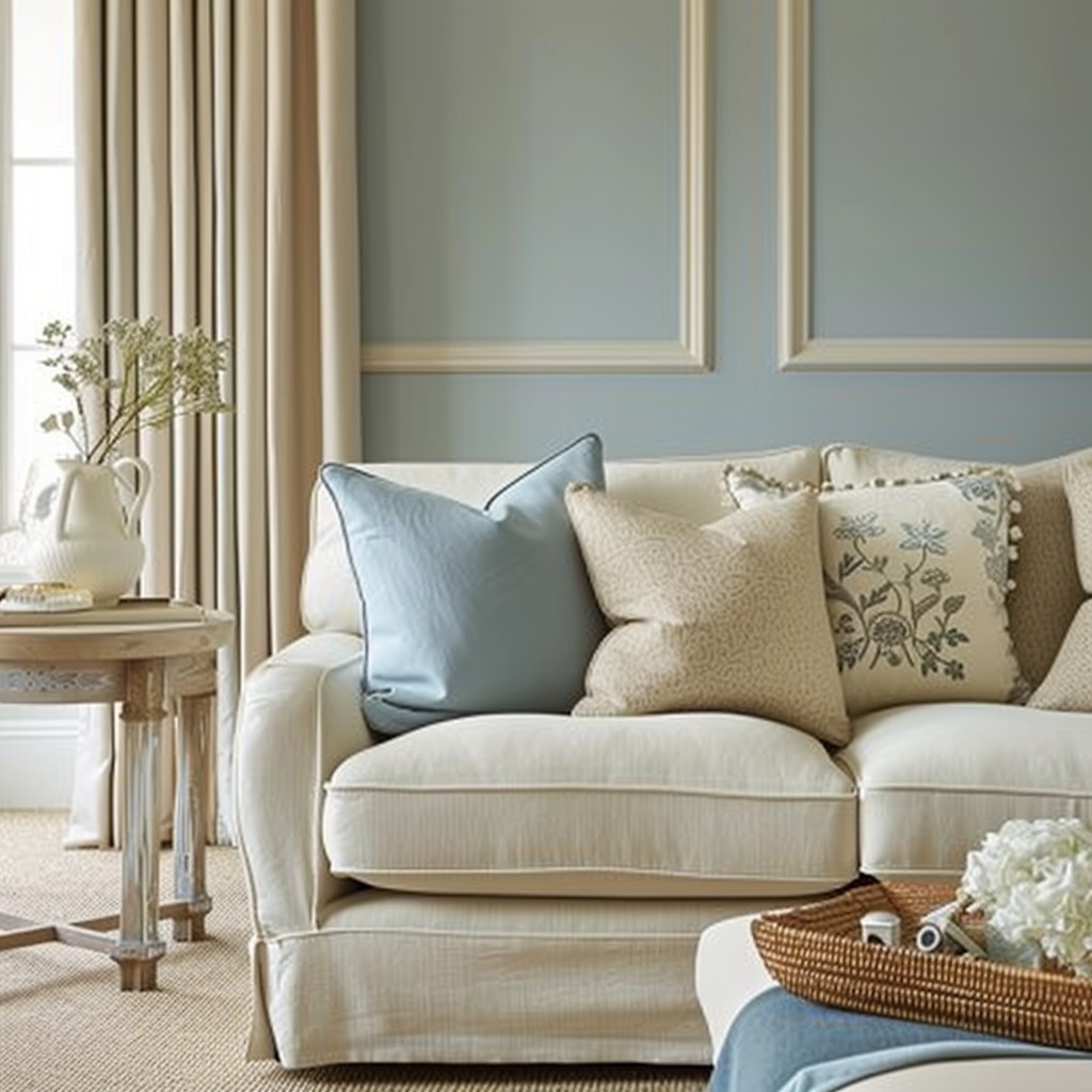 Refine Your Interiors with Light Blue Color Combination for Wall - Warm Beige