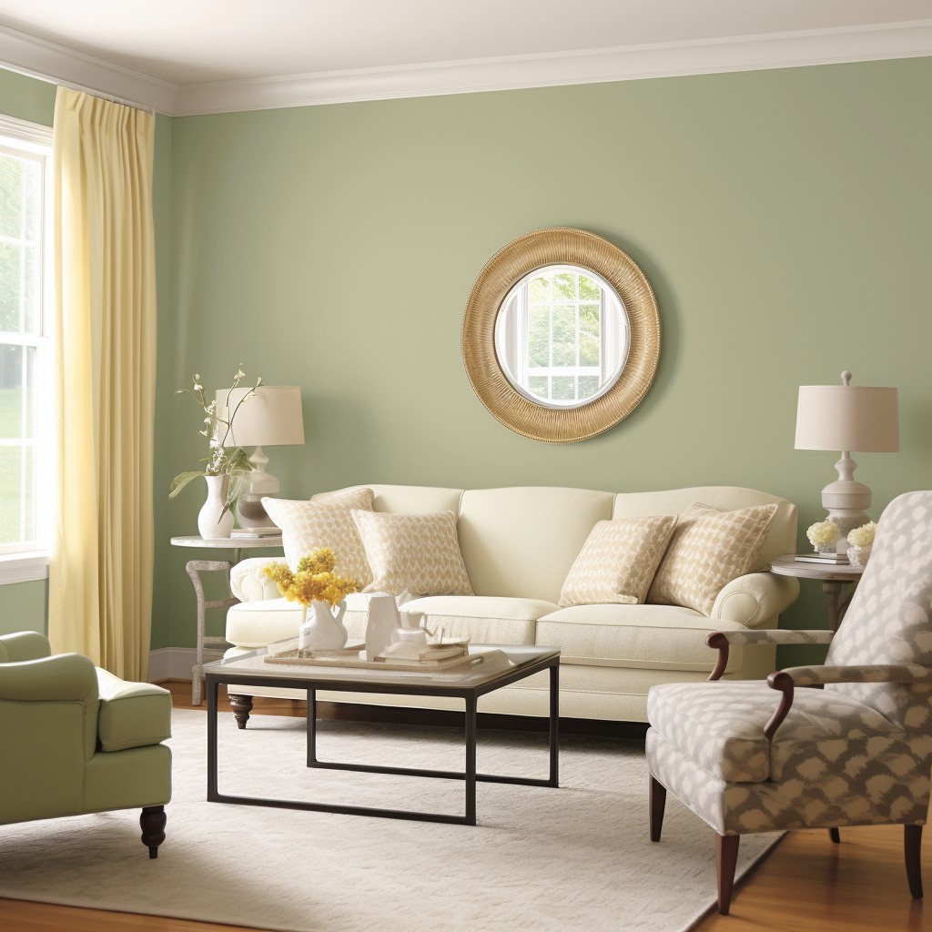 Sage Green and Butter Yellow Combination Wall Paint