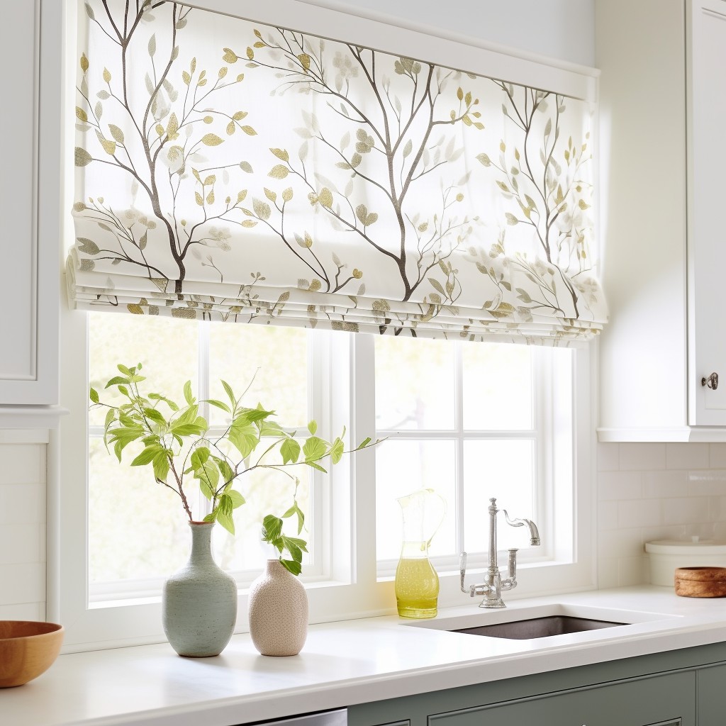 Semi Sheer Roman Shades  Kitchen Curtain Window Ideas