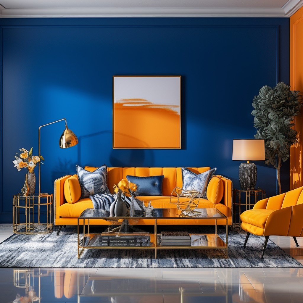 Sharp Contrast with Royal Blue Colour - Orange